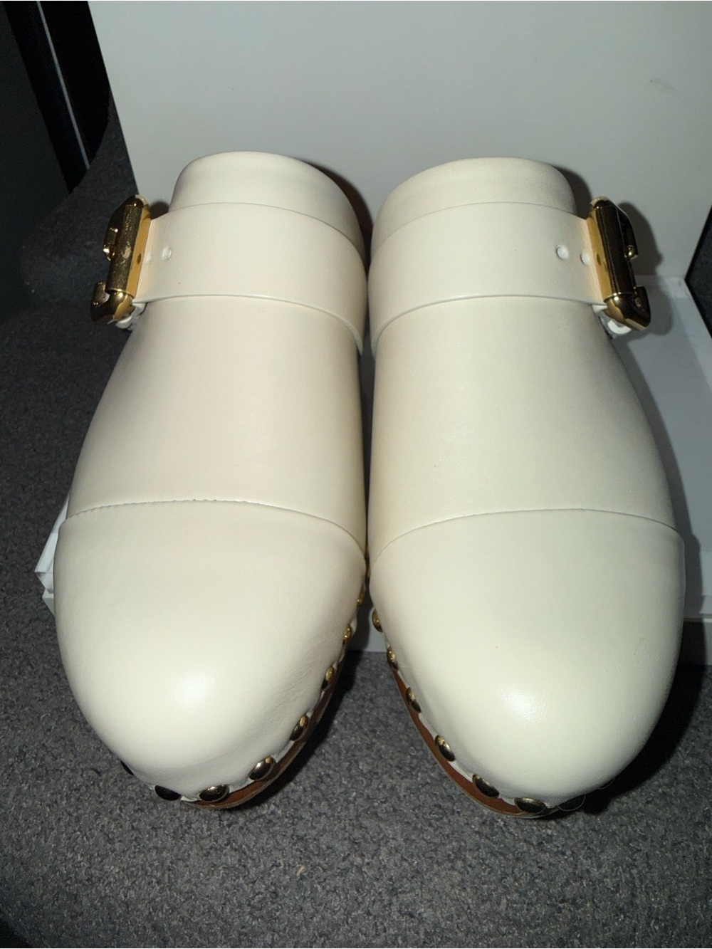 Chloé Women's Brown Jeannette Leather Studded Clogs Shoes 36 - Picture 3 of 9